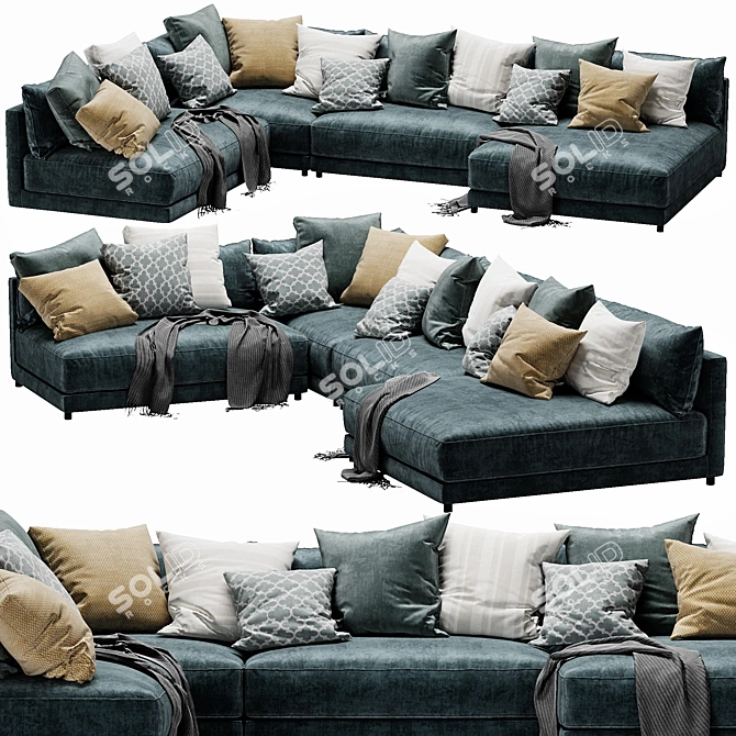 Modern Blanche Katarina Sectional 3D model image 2