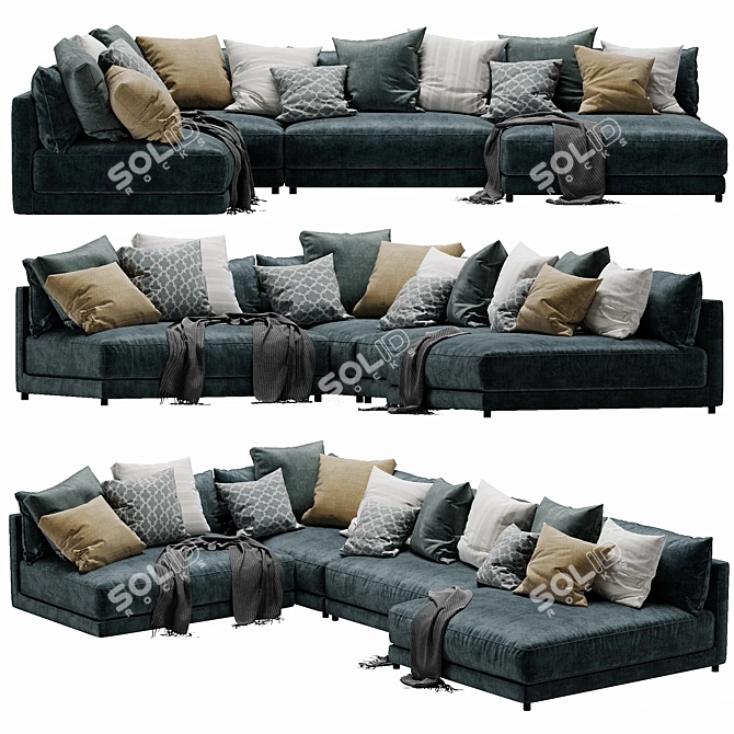 Modern Blanche Katarina Sectional 3D model image 7