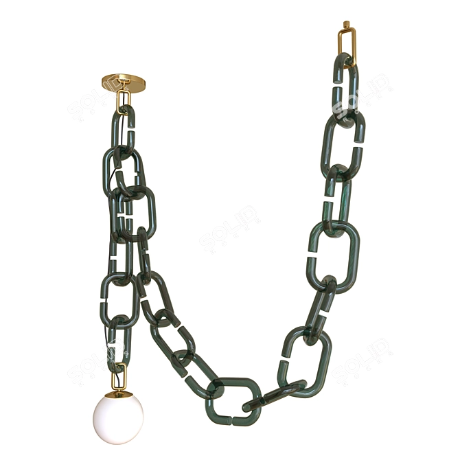 Sleek Metal Chain Pendant 3D model image 1