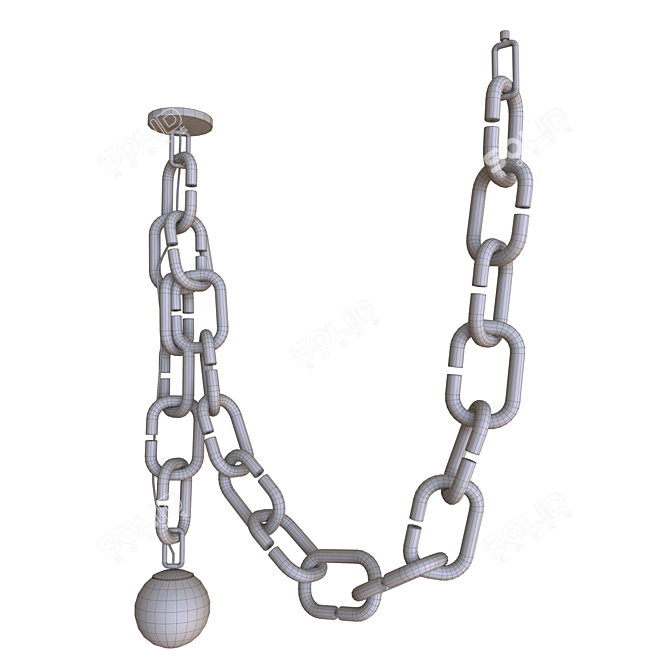 Sleek Metal Chain Pendant 3D model image 2