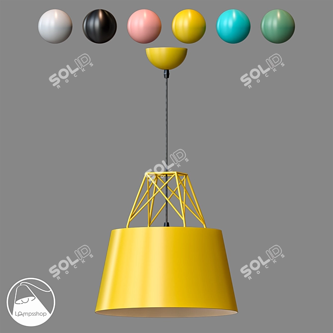 Colorful Pendant Lamp for Kids Room 3D model image 1