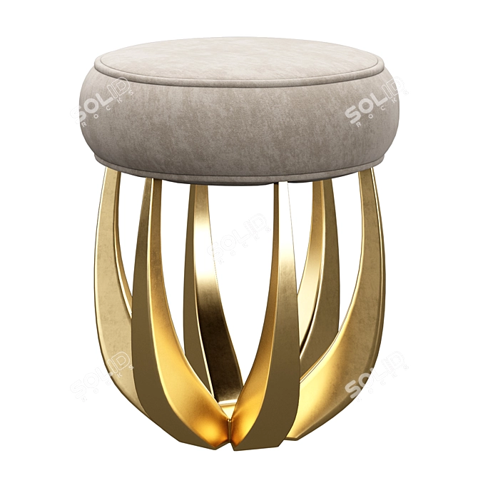 Luxury Betty Stool with Plush Blanket 3D model image 2