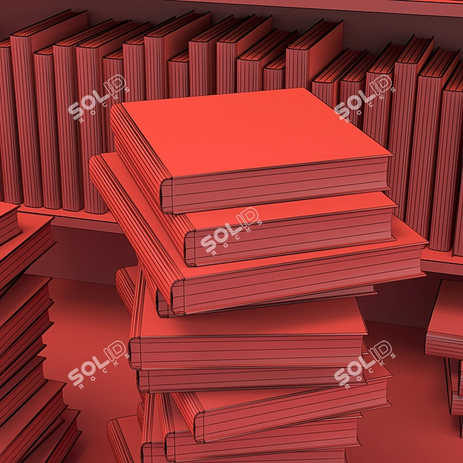 Title: Customizable Book Rows 3D model image 3