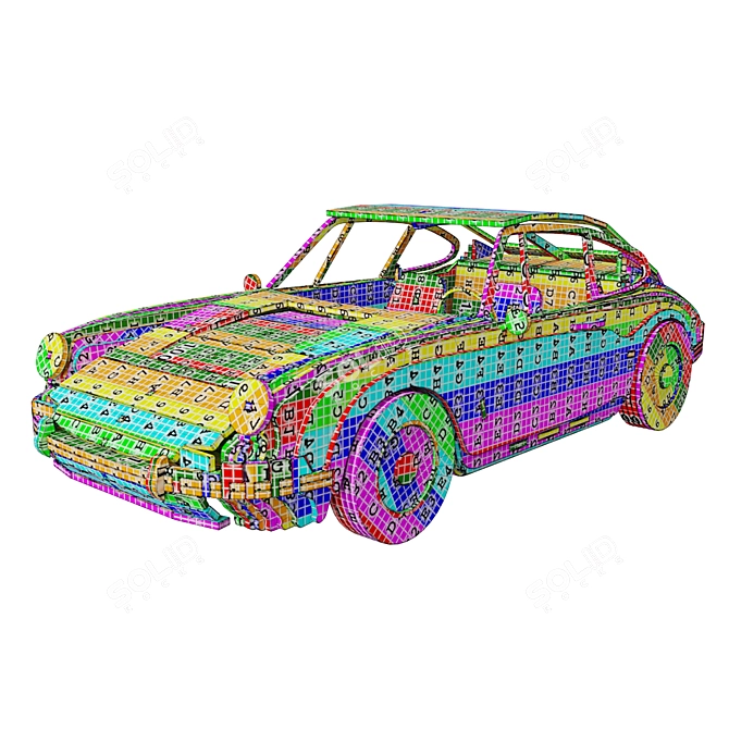 Plywood Car Model Kit 3D model image 10