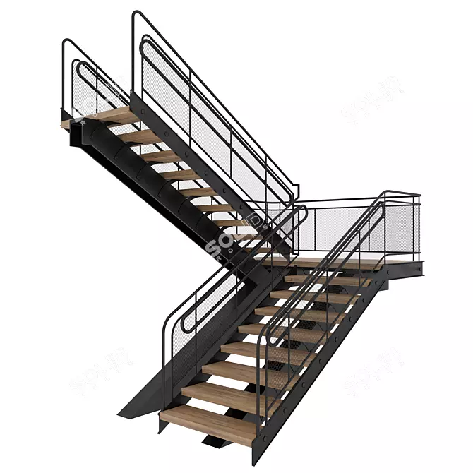  Versatile Staircase Design 3D model image 1