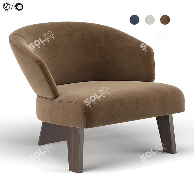 Reeves XL Armchair: Sleek & Spacious 3D model image 1