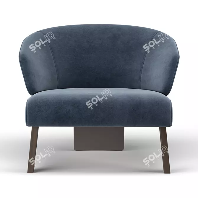 Reeves XL Armchair: Sleek & Spacious 3D model image 3