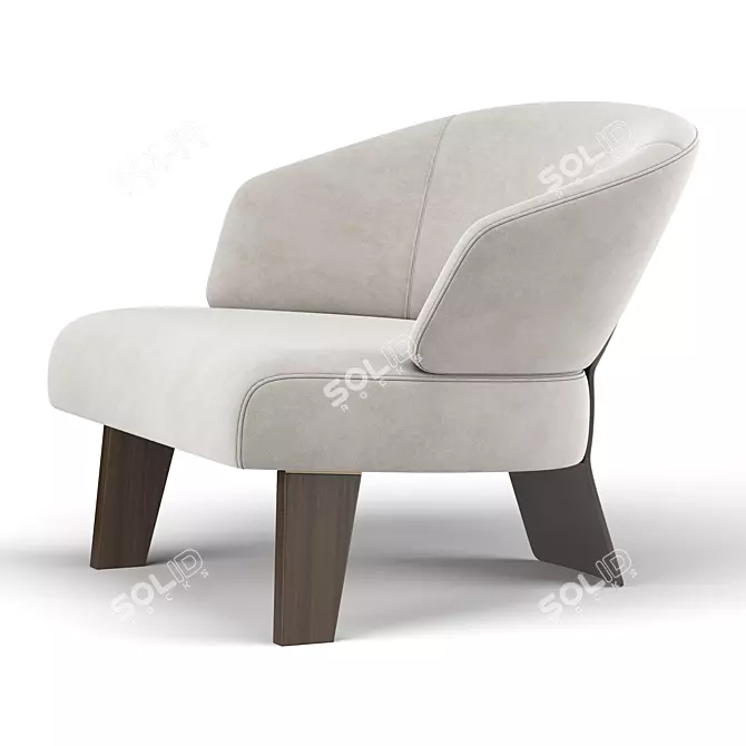 Reeves XL Armchair: Sleek & Spacious 3D model image 4