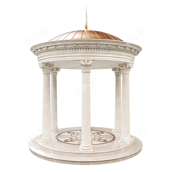 Elegant Outdoor Rotunda Gazebo 3D model image 1