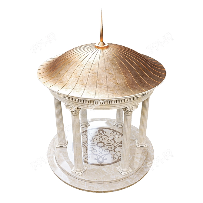 Elegant Outdoor Rotunda Gazebo 3D model image 2