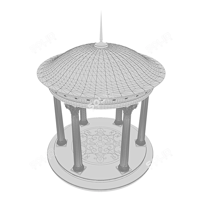 Elegant Outdoor Rotunda Gazebo 3D model image 4