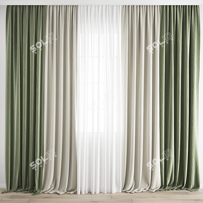 Polygonal Curtain Model 3D model image 1