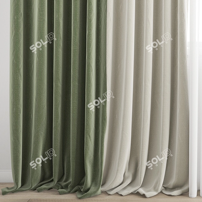 Polygonal Curtain Model 3D model image 2