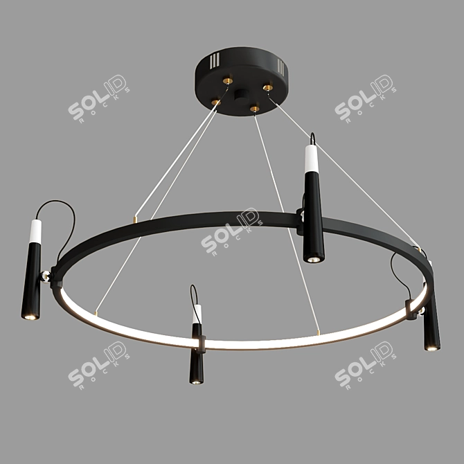 Modern Becky LED Metal and Acrylic Pendant 3D model image 2