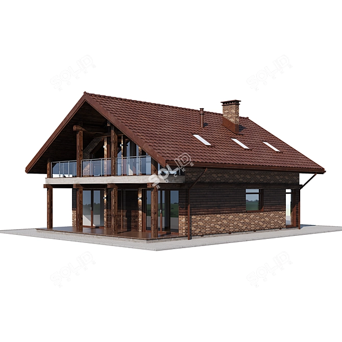 Modern Luxury Villa with Custom Materials 3D model image 3
