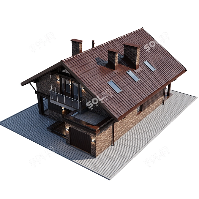 Modern Luxury Villa with Custom Materials 3D model image 5