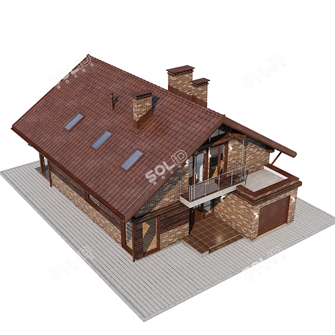 Modern Luxury Villa with Custom Materials 3D model image 6