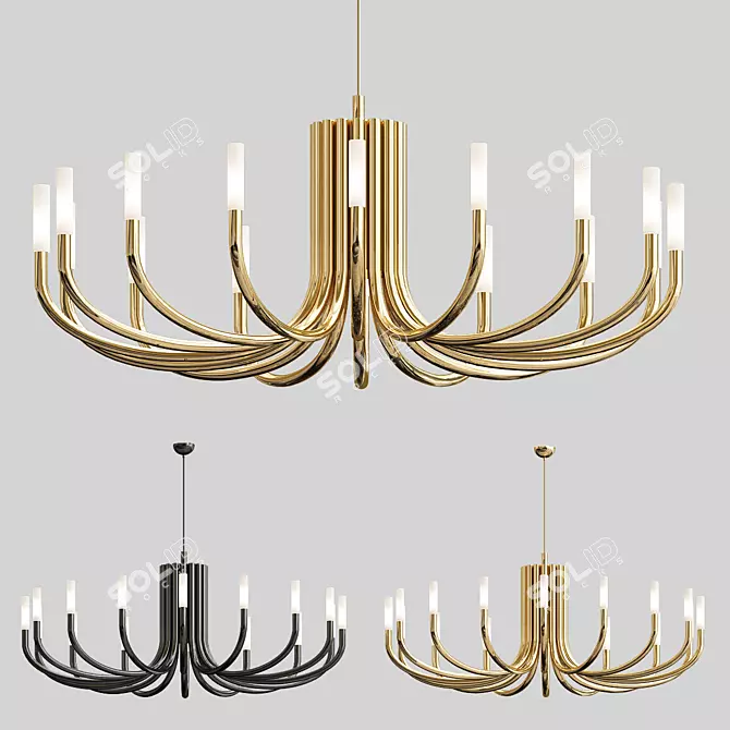 Elegant Rousseau Chandelier by Kelly Wearstler 3D model image 1