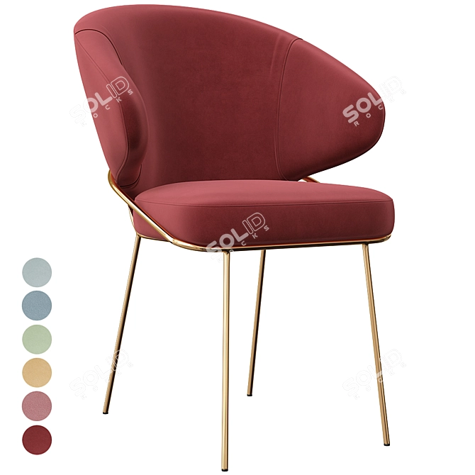 Elegant Kinley Dining Chair | Modern Design 3D model image 2