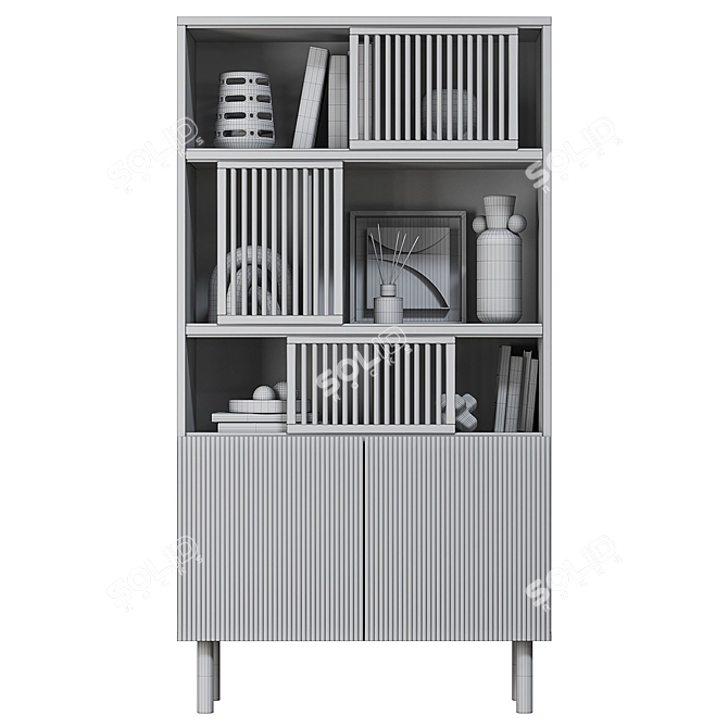 BILBAO Oak Bookcase: Modern Design, Functionality 3D model image 6