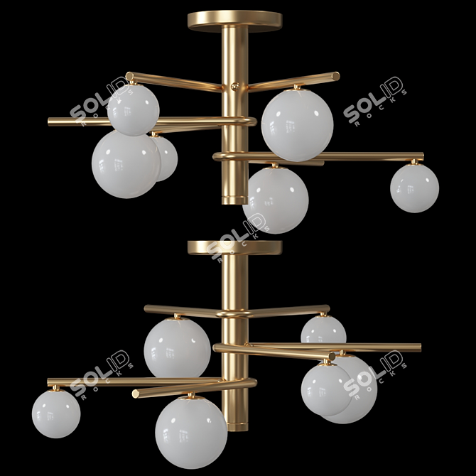 Sleek Modern Luisa Ceiling Light 3D model image 1