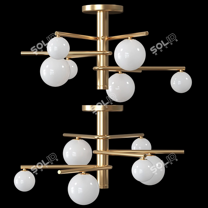 Sleek Modern Luisa Ceiling Light 3D model image 4