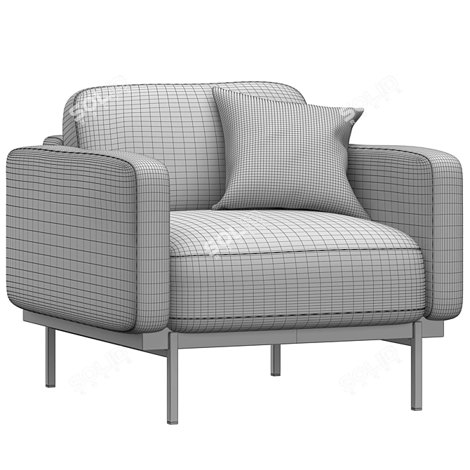 Jarrod Forest Green Armchair: Stylish and Comfortable 3D model image 5