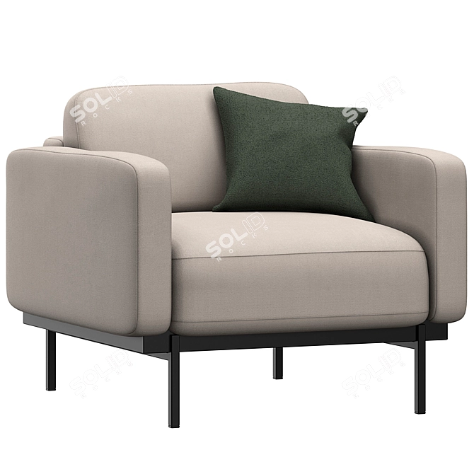 Jarrod Forest Green Armchair: Stylish and Comfortable 3D model image 7
