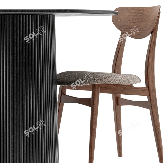 Title: Contemporary Dining Table Set 3D model image 4