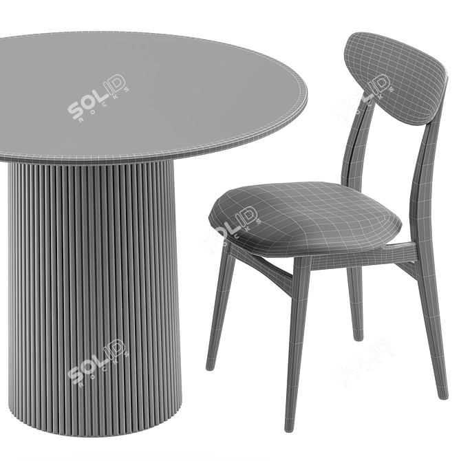 Title: Contemporary Dining Table Set 3D model image 5