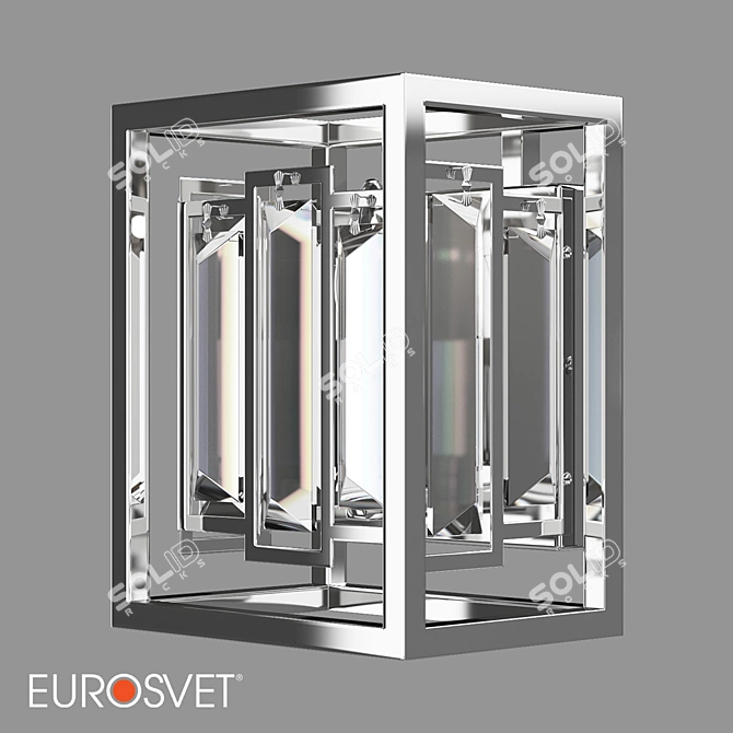 Elegant Crystal Wall Lamp 3D model image 1