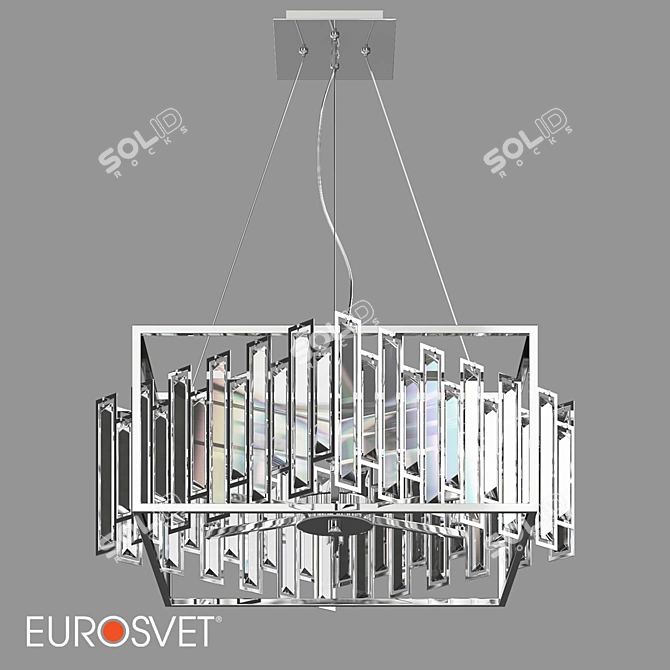 Crystal Cella Chandelier: Elegant OM Pendant 3D model image 1