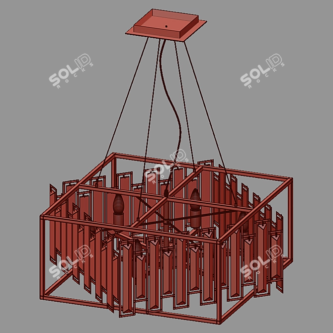 Crystal Cella Chandelier: Elegant OM Pendant 3D model image 2
