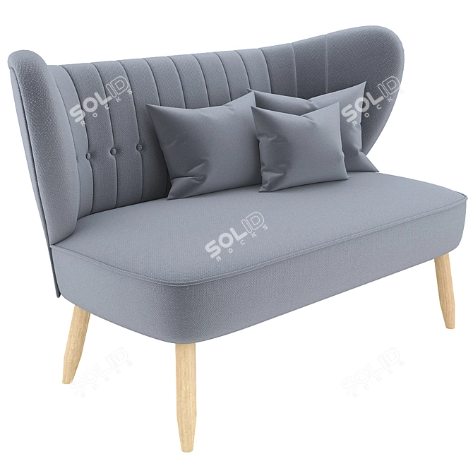 Modern Fit Two-Seater Sofa 3D model image 1