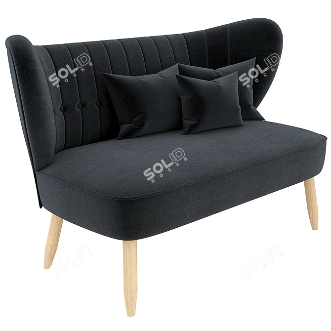 Modern Fit Two-Seater Sofa 3D model image 2