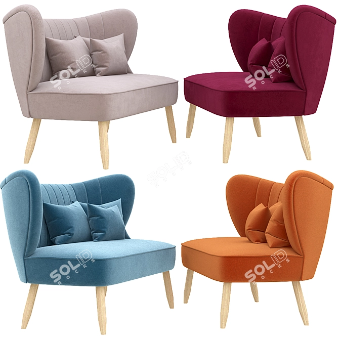 Modern Fit Two-Seater Sofa 3D model image 3