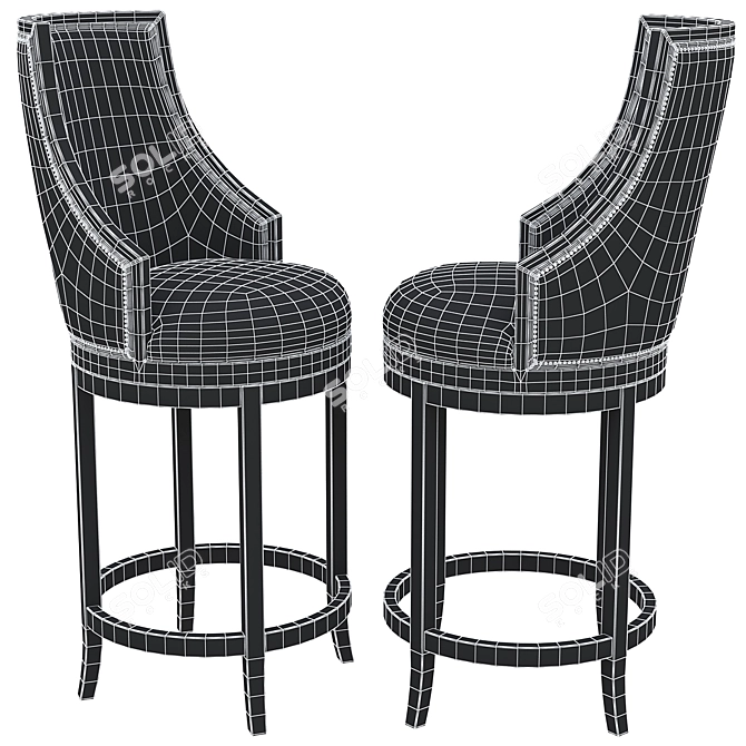 Sprintz Furniture Retro Swivel Barstool 3D model image 4