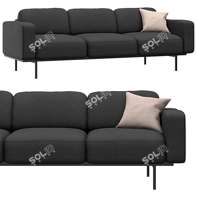  Jarrod Forest Green Sofa - Stylish and Spacious 3D model image 2