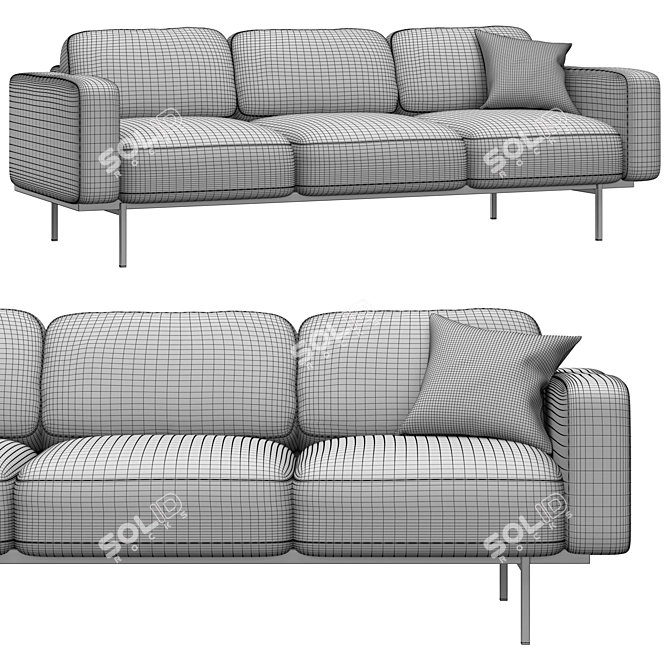  Jarrod Forest Green Sofa - Stylish and Spacious 3D model image 5