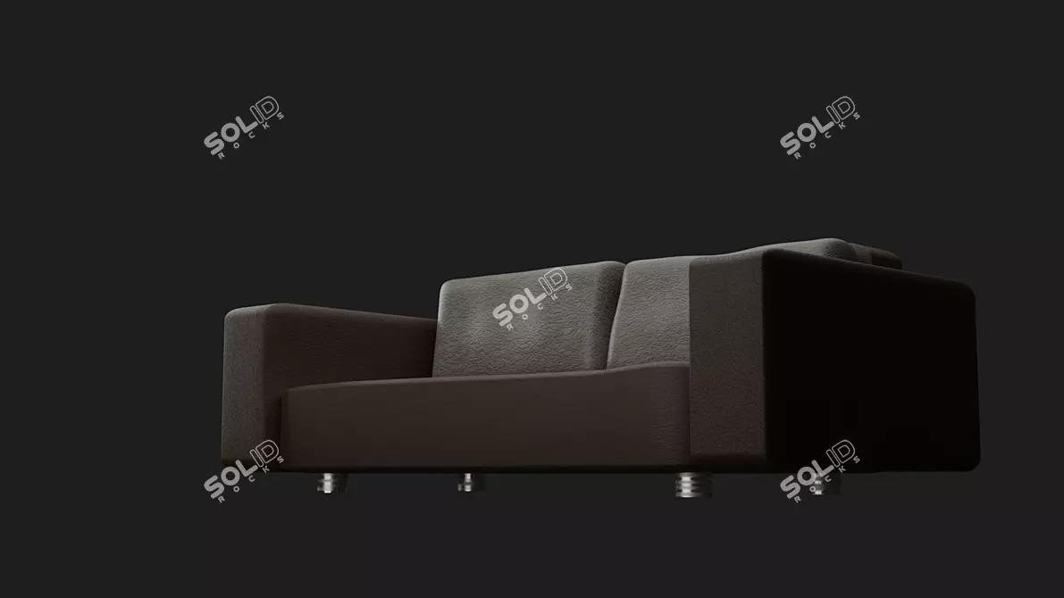 Sleek Leather Sofa 3D model image 2