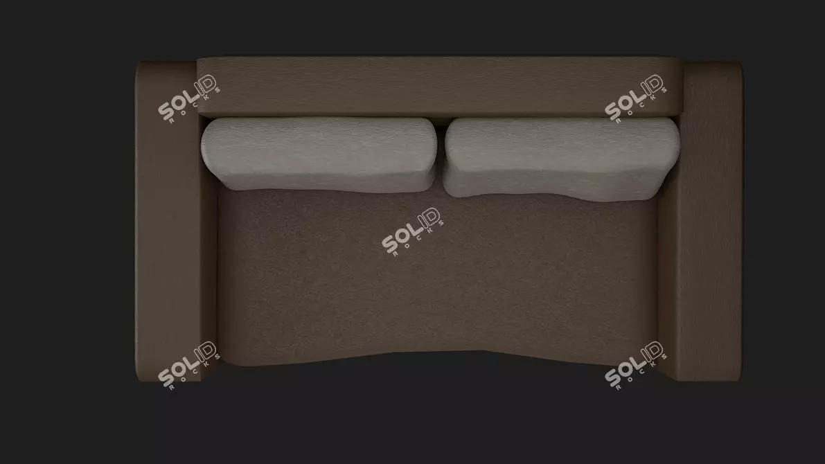 Sleek Leather Sofa 3D model image 4