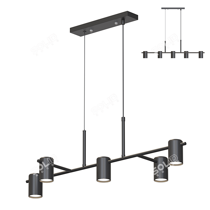 Sleek Hanging Lamp - Lampatron LARS 3D model image 1