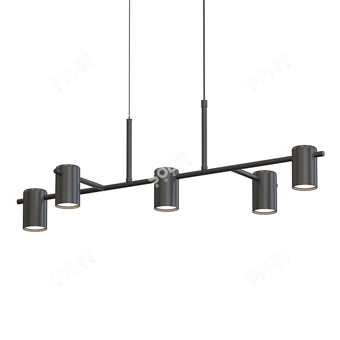 Sleek Hanging Lamp - Lampatron LARS 3D model image 2