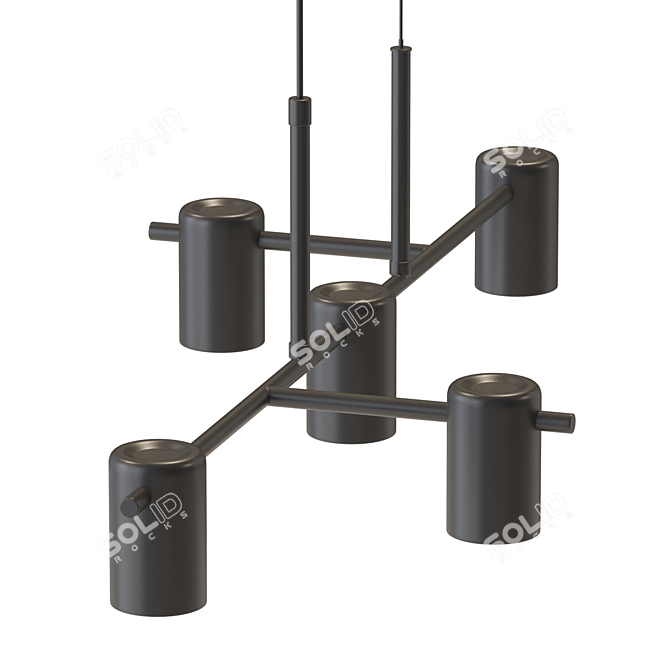 Sleek Hanging Lamp - Lampatron LARS 3D model image 3