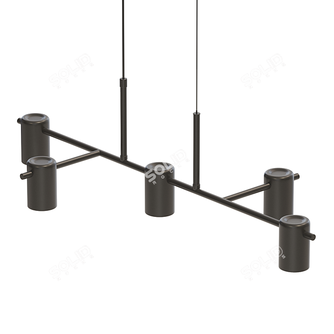 Sleek Hanging Lamp - Lampatron LARS 3D model image 4