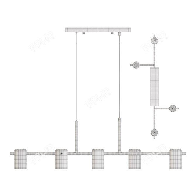 Sleek Hanging Lamp - Lampatron LARS 3D model image 6