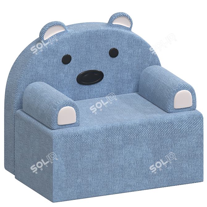 Playful Fabric Toy Chair - Perfect for Kids 3D model image 1