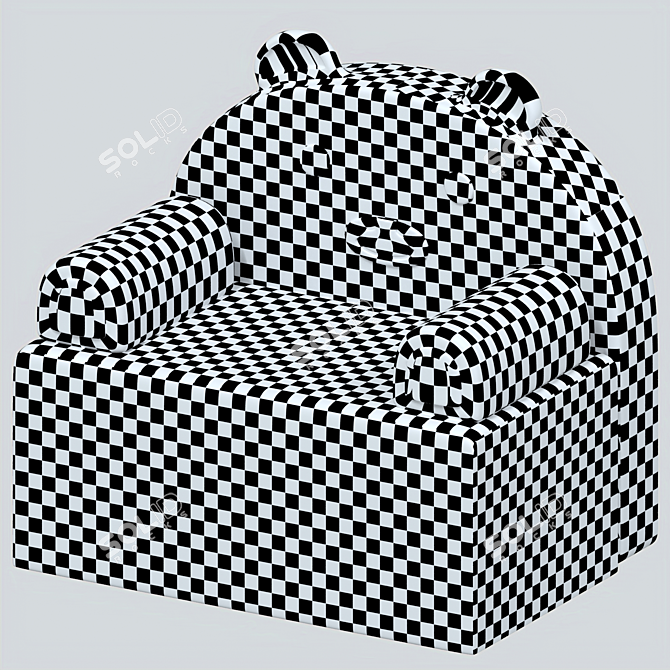 Playful Fabric Toy Chair - Perfect for Kids 3D model image 3