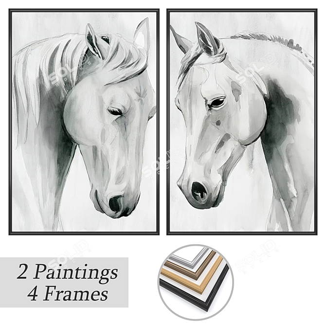 Versatile Set of Wall Paintings 3D model image 1