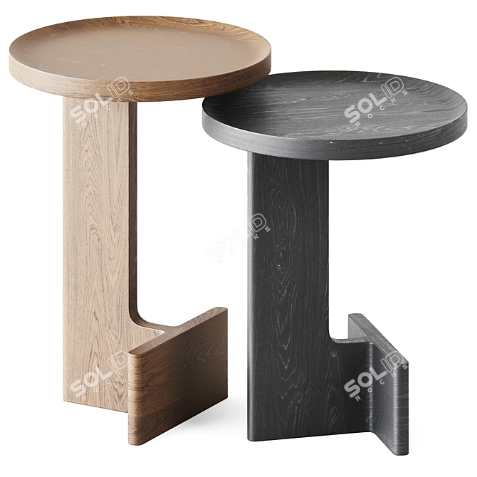 Ariake Wooden Beam Side Tables 3D model image 1